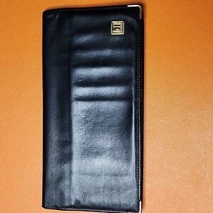Alfred Men's Bifold Long Bill Wallet Black Leather 7inc x 3.5 Inch